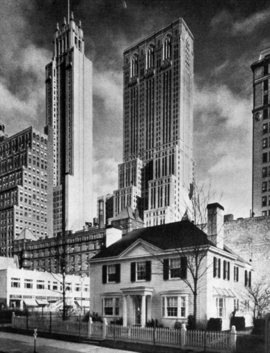 "America's Little House," on the corner of Park Avenue and 39th Street, New York, one of the demonstration houses of Better Homes Week