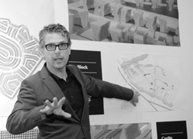 Andrew Zago of Zago Architecture presents at the Foreclosed Open Studios at MoMA PS1. 