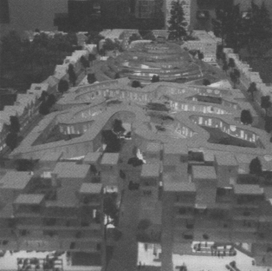 An architectural model for a proposal to redevelop an Oregon suburb into a sustainable garden city.